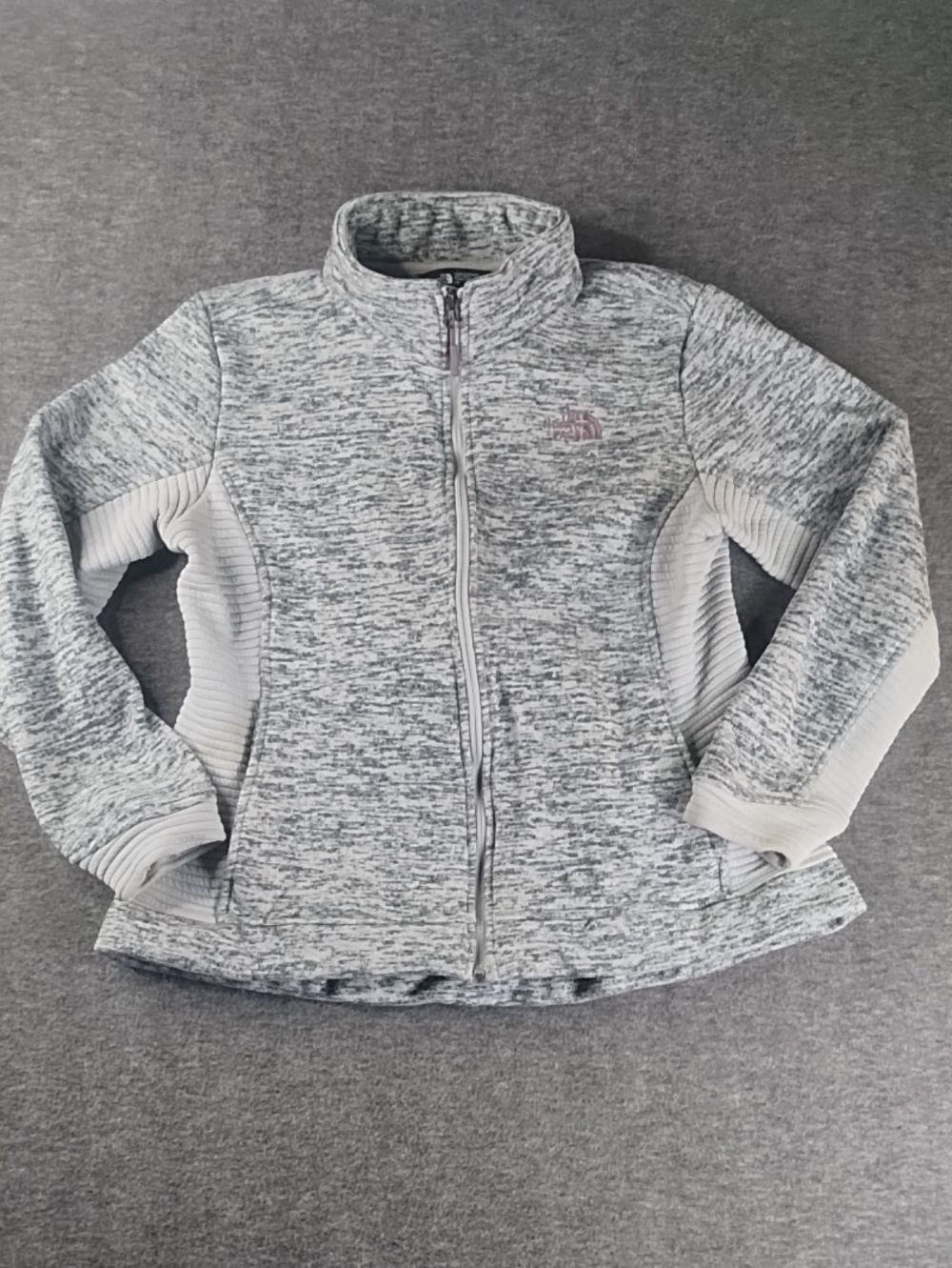 The North Face Heather Gray Full-Zip Fleece Jacket